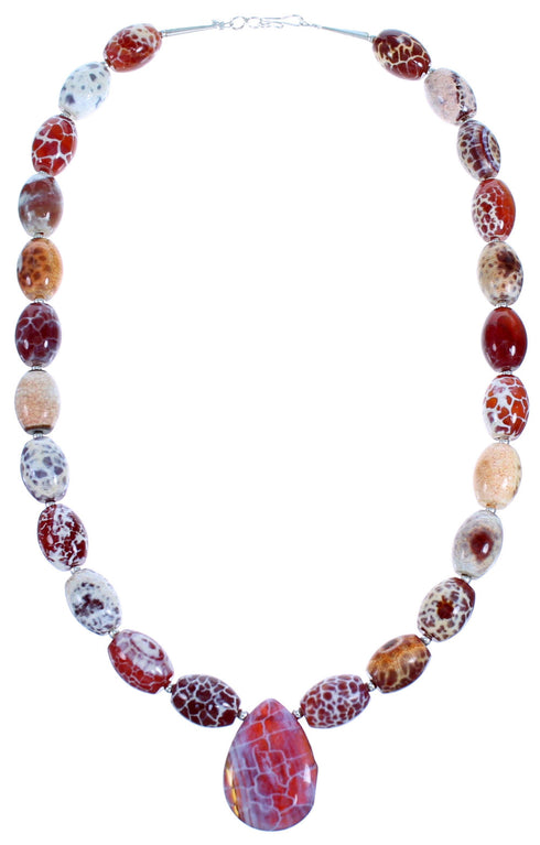 Botswana Genuine Sterling Silver Bead Necklace RX114780